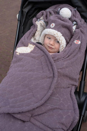 Lodger Dwuwarstwowa zimowa czapeczka z polaru wrzosowa Fleece Mauve 1-2 l