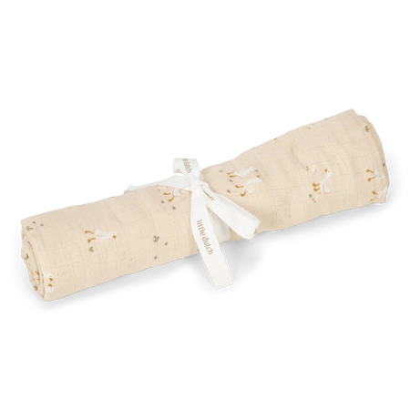 Little Dutch Otulacz muślinowy 120x120 cm Blueberry Leaves