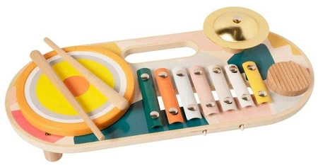 Zestaw muzyczny dla dzieci z drewna Beats to Go 159120-Manhattan Toy, instrumenty dla dzieci