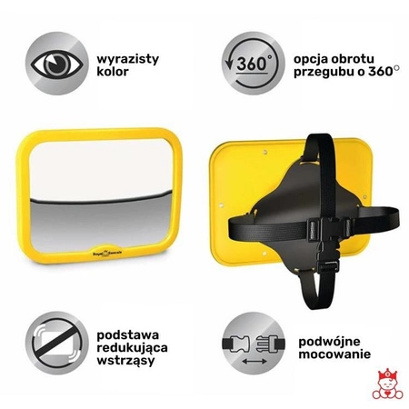Lusterko do samochodu dla dziecka, żółte, Royal Rascals