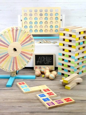 Drewniana gra Cztery w rzędzie XXL Activ 12031-SF-Small Foot, gry logiczne