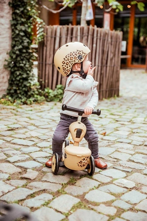 SCOOTANDRIDE Highwaykick 1 Lifestyle 2w1 Jeździk i hulajnoga z zamykanym schowkiem 1-5 lat Leopard