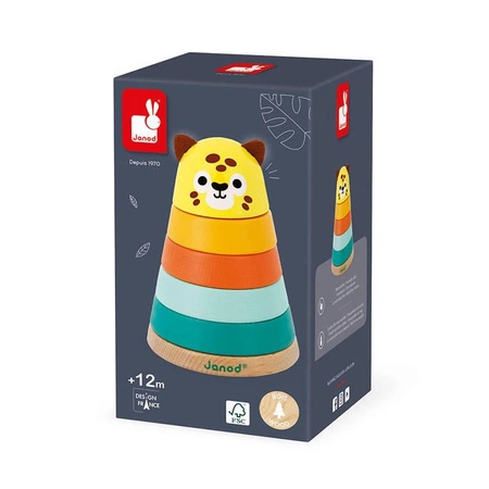 Piramida drewniana Jaguar Tropik 12m+, Janod