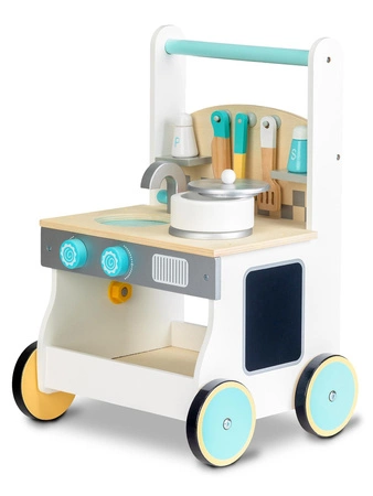 Drewniana kuchnia dla dzieci pchacz wózek Ecotoys