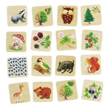 Memo życie w lesie, 32 elementy, goki - gry edukacyjne