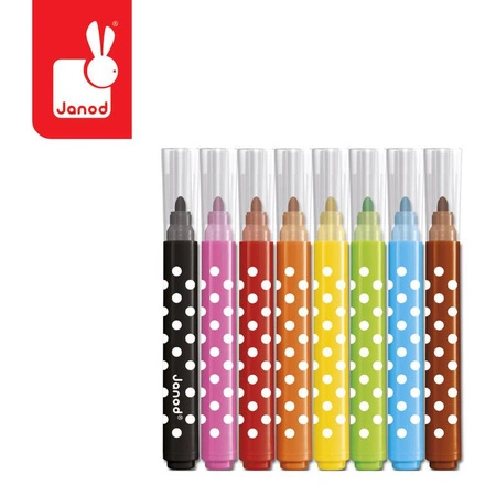 Janod Flamastry Jumbo 8 kolorów 12m+