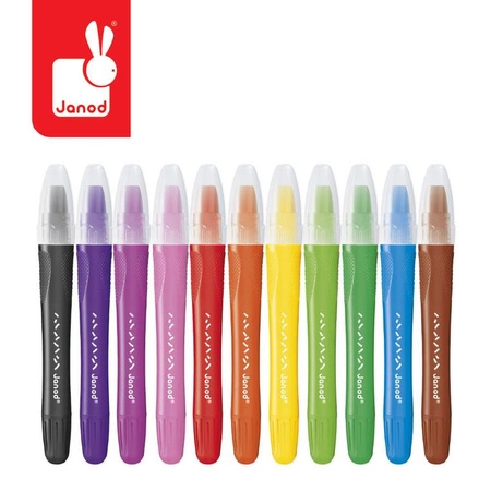 Janod Kredki żelowe 10 kolorów 3+