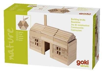 Klocki drewniane, 200 el., Goki Nature