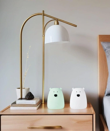 Zestaw 2 lampek Mini Miś w kolorze Biały i Arktyczna Zieleń