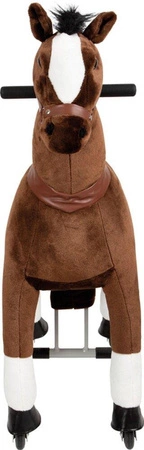 Duży jeżdżący mechaniczny koń na kółkach dla dzieci Brąz Small Foot 12462