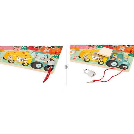 Drewniana tablica manipulacyjna Farma 3+, Janod