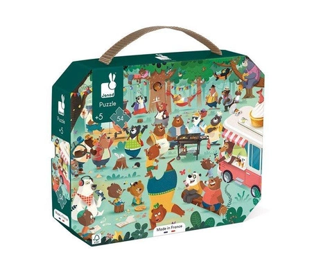 Puzzle w walizce Rodzina misiów 54 elementy 5+ Made in France, Janod