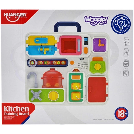 WOOPIE Tablica Manipulacyjna Kuchnia Zegar z Efektami Dźwiękowymi i Świetlnymi Montessori