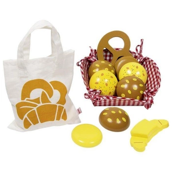 Zestaw z bawełnianą torbą i koszem "Pieczywo", 51704-goki, zabawy w kuchnie dla dzieci
