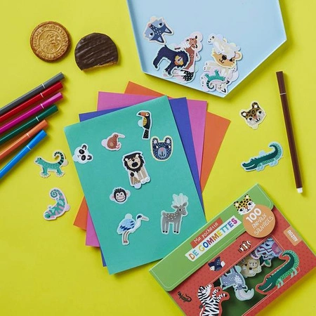 Auzou Zestaw 100 naklejek Dzikie zwierzęta 59315