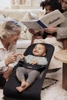 BABYBJORN - leżaczek BALANCE SOFT COTTON - Czarny / Ciemny Szary