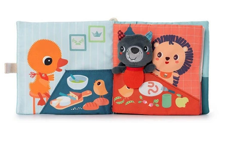 LILLIPUTIENS Książeczka aktywizująca z mini-przytulanką Smacznego! Wilk Louis 12 m+