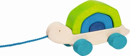 Zabawka do ciągnięcia 2w1 Drewniany żółw z klockami Tortuga Goki 54859