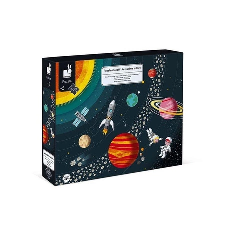 Puzzle edukacyjne Układ słoneczny 100 elementów 5+, Janod