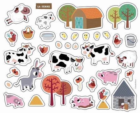 Auzou Naklejki z planszami do wyklejania Zwierzątka 3+ 80155