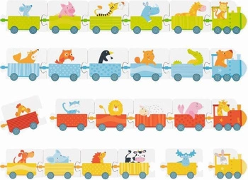 Gra z kostką puzzle Pociąg 56759-Goki, zabawki dla najmłodszych