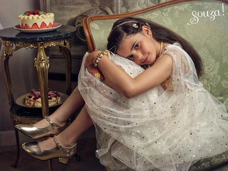 Souza! Sukienka wizytowa tiulowa z rękawami Dorianne 3-4 lata