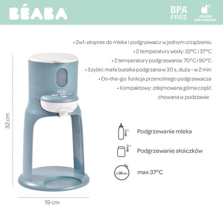 Beaba Bib'expresso® Ekspres do mleka 2w1 Baltic Blue Edycja limitowana