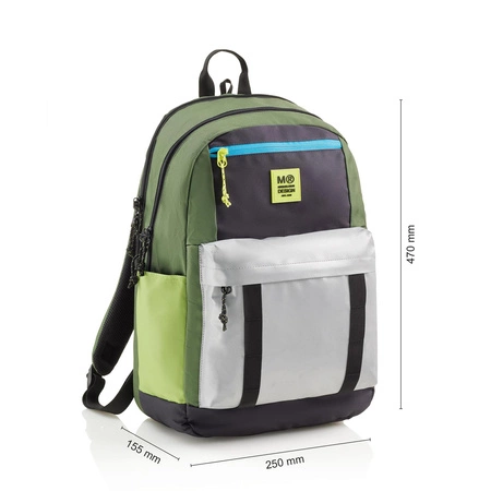 Plecak trzykomorowy Amsterdam Miquelrius - Rider Green 28L