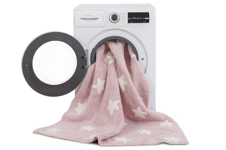 Lorena Canals Dywan bawełniany Pink Stars White 120 x 160 cm