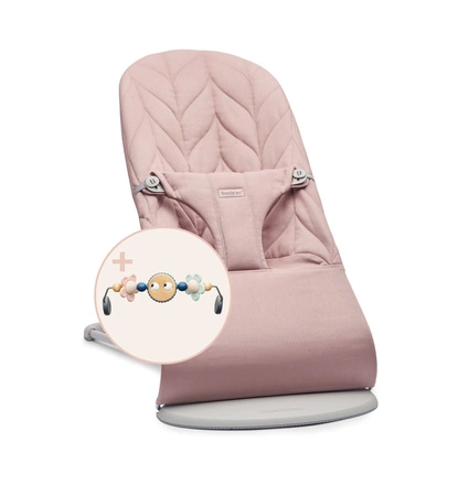 BABYBJORN - leżaczek BLISS COTTON, Petal Quilt, Zgaszony róż + Zabawka Googly Eyes Pastels