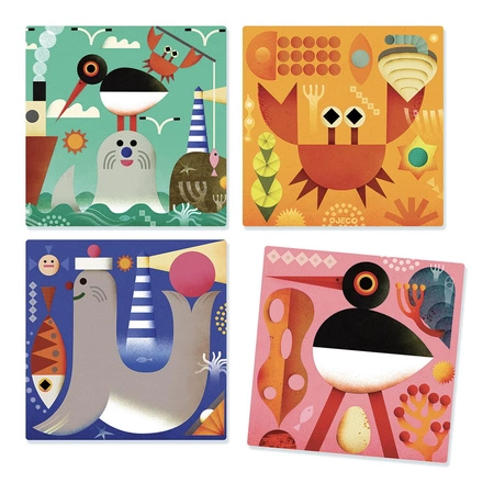 Drewniane klocki Puzz-up MORSKIE ZWIERZĘTA DJ01913