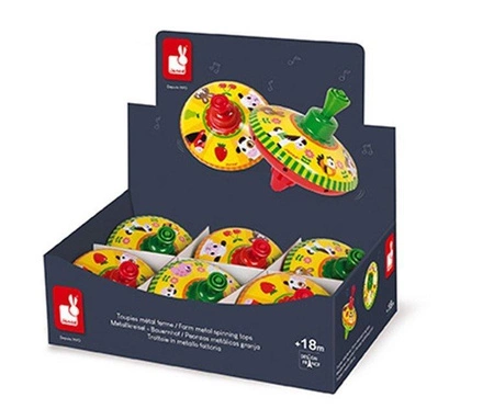 Bączek metalowy Farma opakowanie zbiorcze 6 szt. (3 szt. zielone i 3 szt. czerwone), Janod