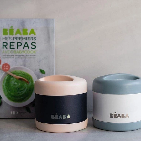 Beaba Pojemnik - termos obiadowy ze stali nierdzewnej z hermetycznym zamknięciem duży 500 ml baltic blue/white