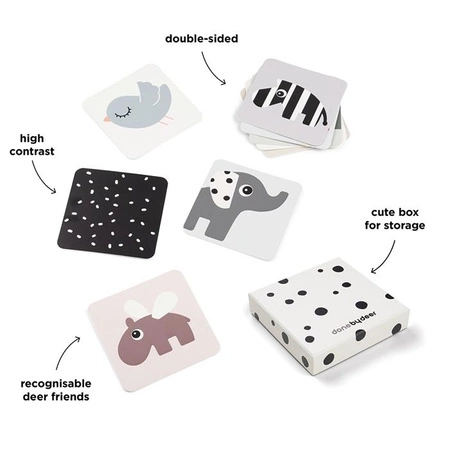 Done by Deer Karty Kontrastowe dla Niemowlaka 10 szt Elphee