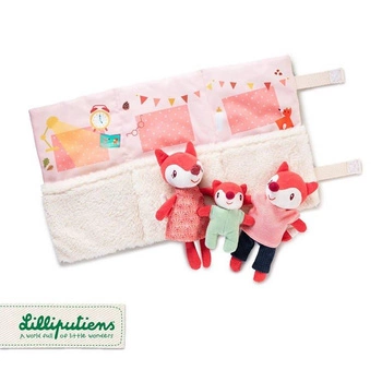 LILLIPUTIENS Mini - przytulanki rodzina lisków z rozkładaną matą Lisiczka Alice 2 lata+