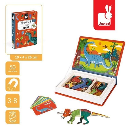 Magnetyczna układanka Dinozaury Magnetibook, Janod