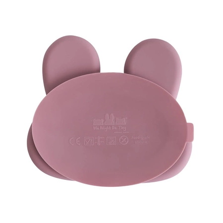 Silikonowy talerzyk z przyssawką Króliczek We Might Be Tiny - Dusty Rose