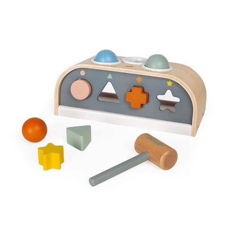 Drewniana przebijanka i sorter kształtów 3 w 1 Sweet Cocoon, Janod