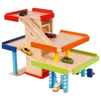Trzypoziomowy parking 53821-Goki, zabawki drewniane