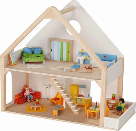 Drewniany piętrowy domek dla lalek White 51523-goki, dla dziewczynek