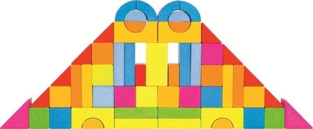 Drewniana układanka Tęczowe cegiełki 3D Goki