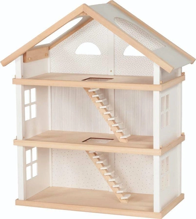 Drewniany trzypoziomowy domek dla lalek White 51491-Goki, odgrywanie ról