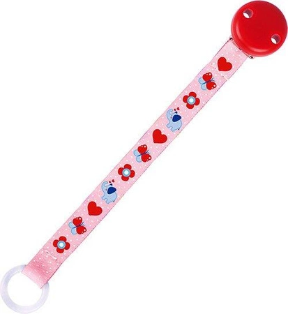 Różowa zawieszka do smoczka Zakochany słonik