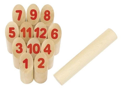KUBB z cyframi, gra wikingów, 56853-goki, gry drewniane