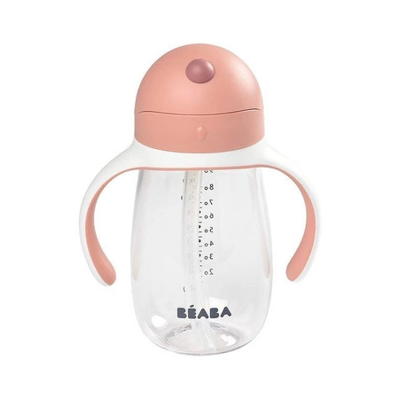 Beaba Bidon niekapek ze słomką tritanowy 300 ml old pink