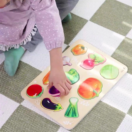 CLASSIC WORLD Drewniana Układanka Montessori Warzyw