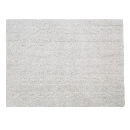 Lorena Canals Dywan bawełniany Trenzas Pearl Soft Grey 120 x 160 cm