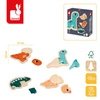 Puzzle progresywne drewniane Dinozaury 4 układanki – 2, 3, 4 i 5 elementów 18 m+, Janod