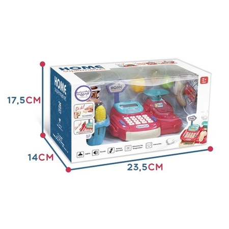 WOOPIE Kasa Sklepowa Koszyk na Zakupy Światło Dźwięk + 24 Akcesoria