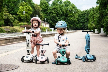 Zestaw Kask + SCOOTANDRIDE Highwaykick 1 2w1 Jeździk i hulajnoga 1-5 lat Forest